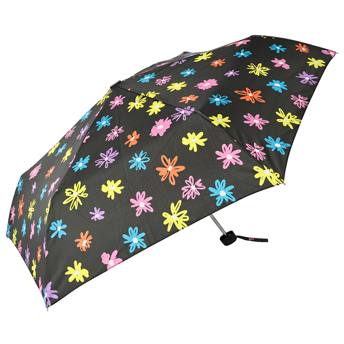 black and bright print super light polka dot umbrella